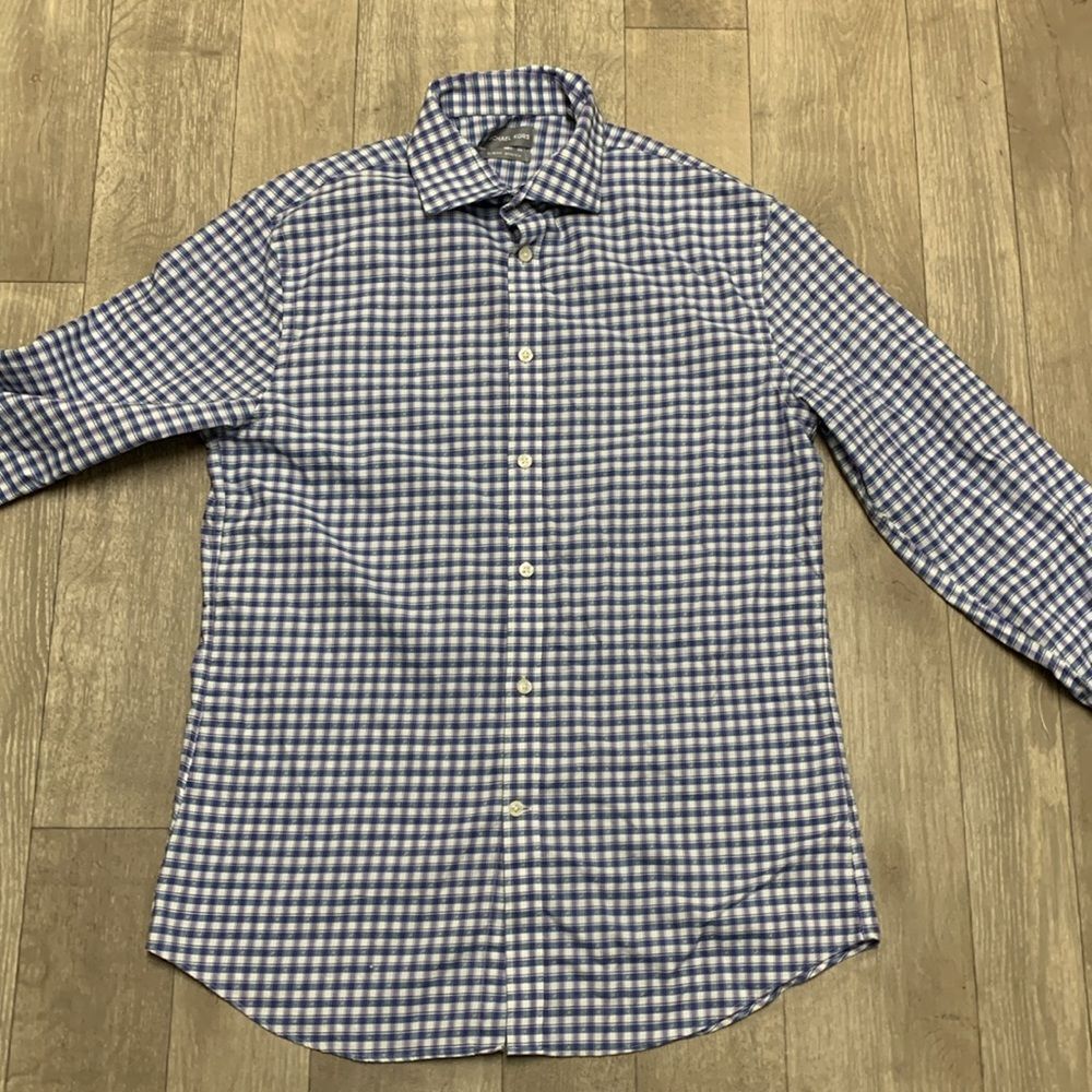 Mens Michael Kors Slim Fit Stretch‎ Geometrical Button Yup Casual Dress Shirt - Picture 3 of 5